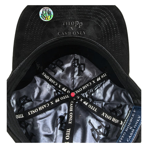 Gorra Premium Cashonly Negra Edición Tito Doble P Hombre B&w Negro Snapback Lisa