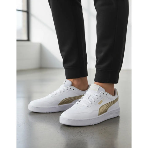Tenis Puma Court Lally Metallic Whisper Blco 406058 01 Dama Blanco Lisa 4,0 Mx
