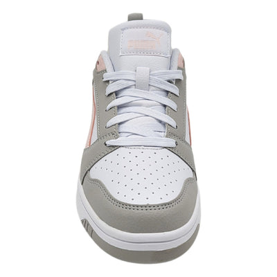 Tenis Casual Puma Rebound V6 Low Blanco,gris,rosa Para Mujer 392328 08