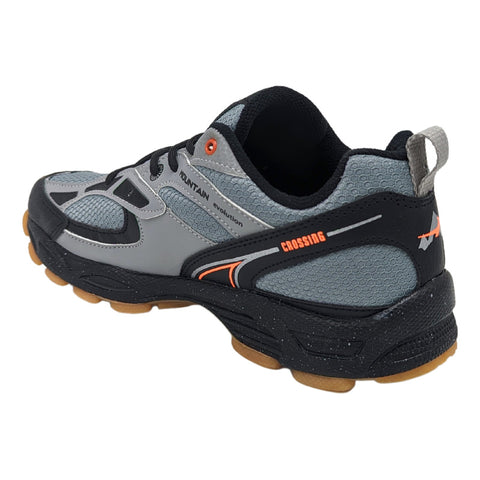 Tenis Pontiac Crossing Para Hombre Gris-negro-naranja 739