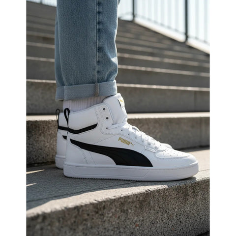 Tenis Puma Caven 2.0 Mid Blanco Negro 392291 03 Dama