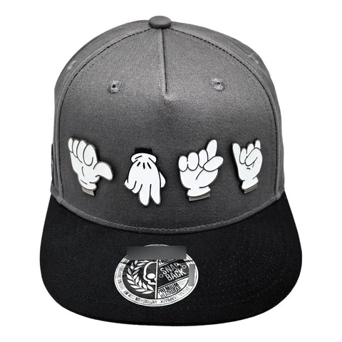Gorra Antifashion Señas Guante Gris Negro Snapback 003