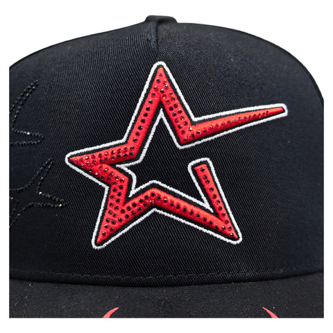 Gorra Cash Only Red Star Flames 011 Negro Snapback Unisex