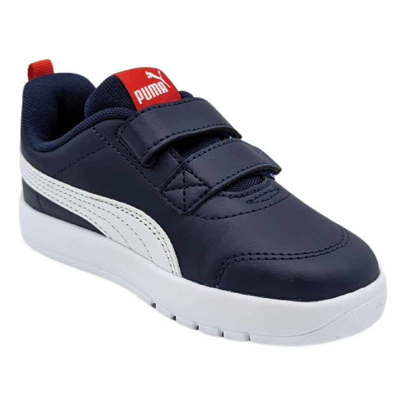 Tenis Puma Kinder Courtflex V3 1v Inf Niño Azul-blanco 310252 03 Tallas Pequeñas