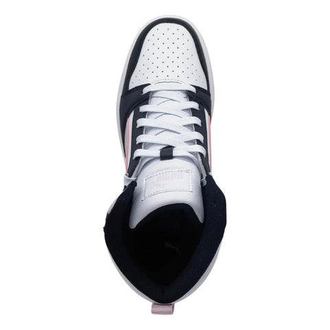 Tenis Puma Rebound V6 Blanco Negro Rosa 392326 38 Dama