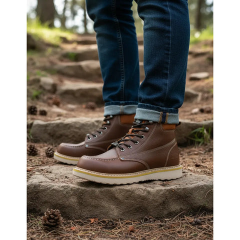 Bota De Trabajo Urbana De Piel Shedron Caribu 604