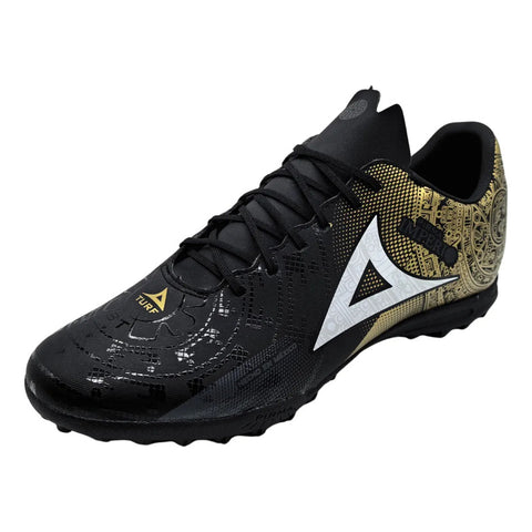 Tenis Pirma Turf 3067 Futbol Negro Oro Pasto Sintético Hombr Negro-oro 7.5 Mx