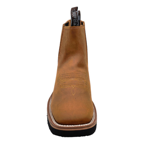 Bota Hombre Rodeo Vaquero Bulldog Cosida Piel Establo 982