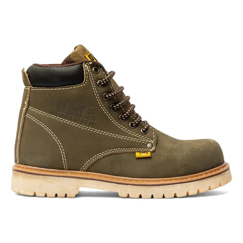 Botas Trabajo Hombre Nobuck- Musgo Casquillo Piel Pma 136