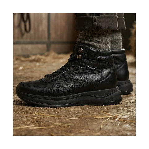 Bota Negro De Piel Para Caballero Confort Romanos 7886