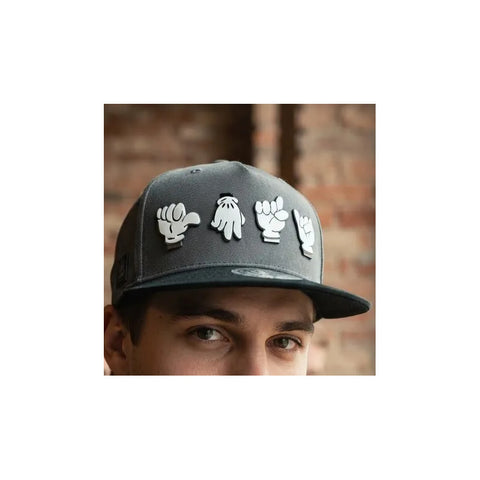 Gorra Antifashion Señas Guante Gris Negro Snapback 003