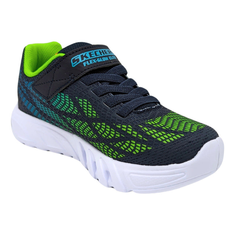 Tenis Skechers Flex Glow Elite Luces Azul 400137n Para Niño