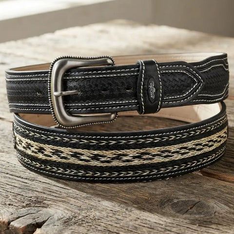 Cinturon Vaquero Hombre Piel Vacuno Bordado Mod: 123 Establo
