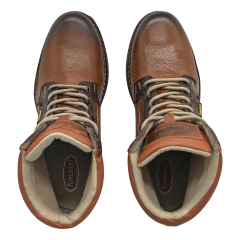 Bota Casual Hombre Trekking Urbana Piel Miel Romanos 7878