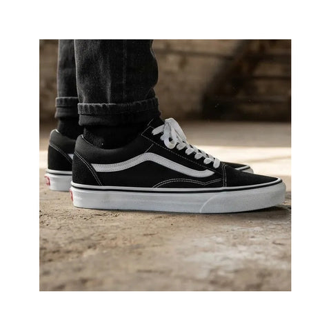 Tenis Vans Old Skool Classic Black/white Hy28 Juvenil Gamuza