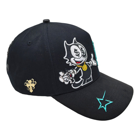 Gorra Cash Only Felix La 018 Negro Snapback Unisex Negro Snapback Bordado
