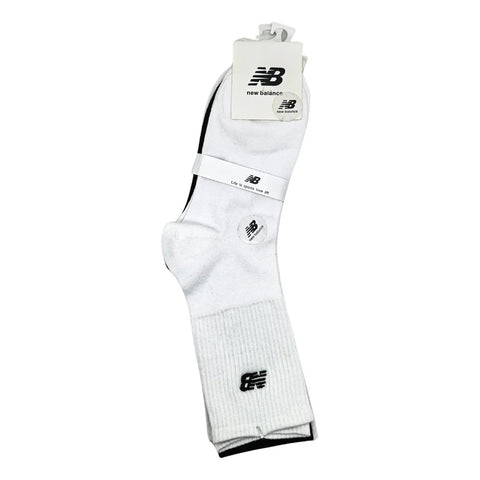 Calcetas New Balance Blanco Negro Pantorrilla 3 Pares Unisex Blanco Negro Liso 6-9 M