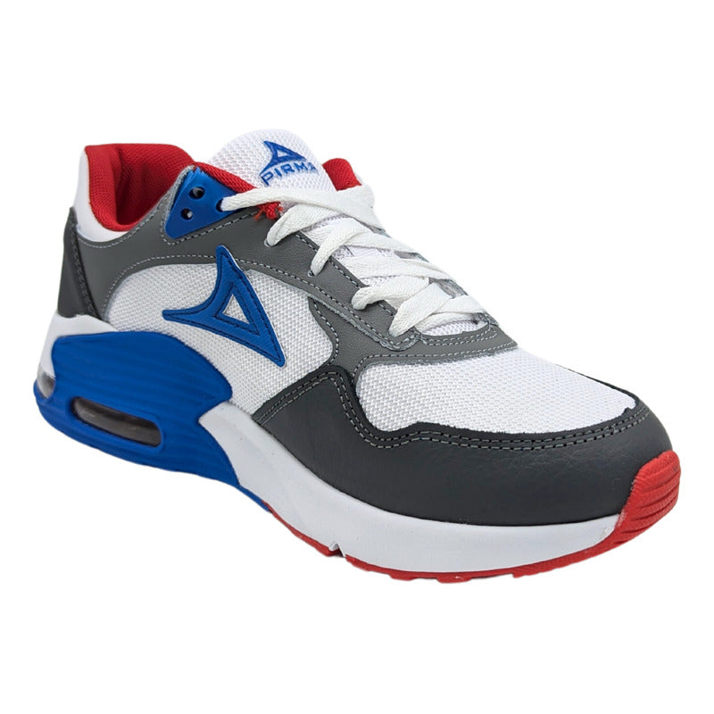 Tenis Para Niños Talla Grande Pirma Max Bolt 5068 Gris Azul