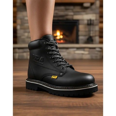 Bota De Trabajo Industrial Pma 136 Napa Negro/negro-hombre