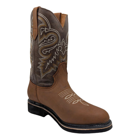 Bota Purepecha Piel Crazy Roble Vaquera Alta 866