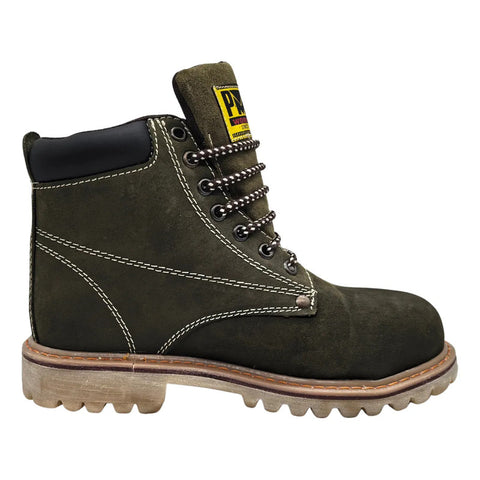 Botas Pma 136 Con Casco Nobuck Musgo Dama
