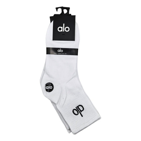 Calcetas Alo Blanco Negro Pantorrilla 3 Pares Unisex