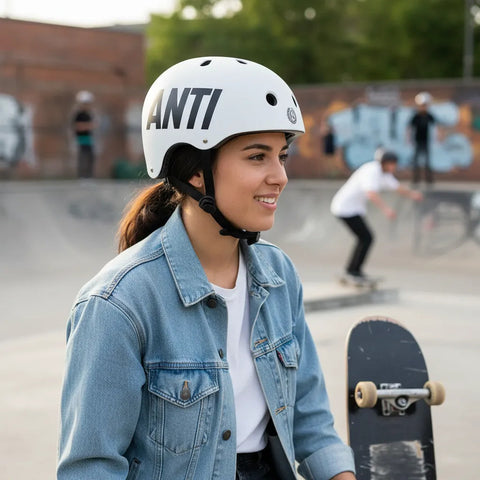 Casco Antifashion Skate Divison Blanco M-l