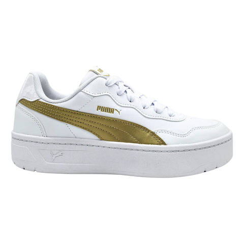 Tenis Puma Court Lally Skye Daylnigth Balnco Dorado 404295 01 Para Mujer