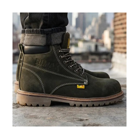 Botas Pma 136 Con Casco Nobuck Musgo Dama