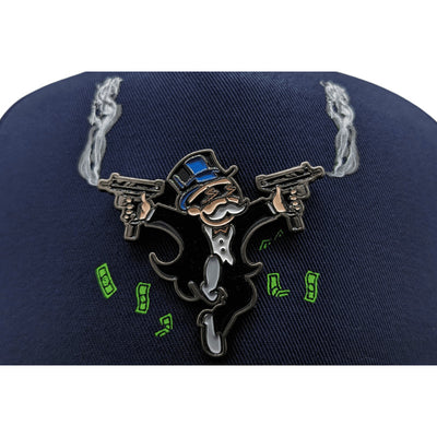 Gorra Cash Only Plata O Plomo Monopoly Azul Snapback 2023-70