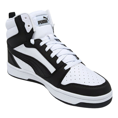 Tenis Puma Rebound V6 Mid Jr Blanco-negro 393831 01 Juvenil