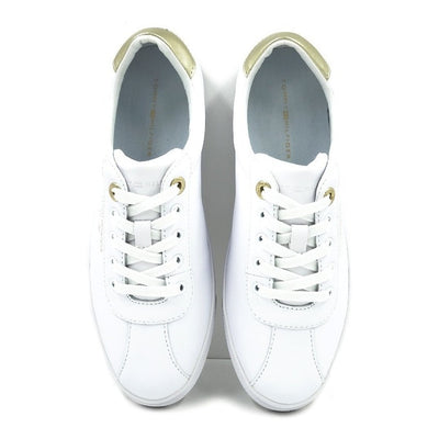 Tenis Tommy Hilfiger Casual Mujer Court Leather Piel Blanco