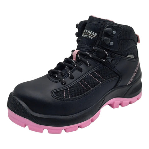 Botas Duty Gear Trabajo 2203 Negro Rosa Con Casco Dama Negro-rosa Liso 23.5 Mx