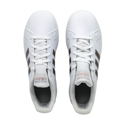 Tenis Adidas Grand Court K EF0101 Blanco Cobre Para Dama