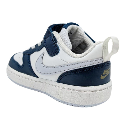 Tenis Nike Court Borough Low 2 Blanco-Azul BQ5453 121 Infantil