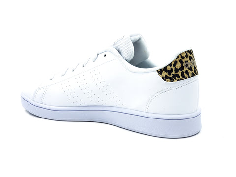 Tenis Adidas Advantage K FY8875 Blanco/Leopardo Mujer