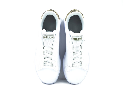 Tenis Adidas Advantage K FY8875 Blanco/Leopardo Mujer
