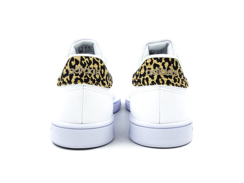 Tenis Adidas Advantage K FY8875 Blanco/Leopardo Mujer